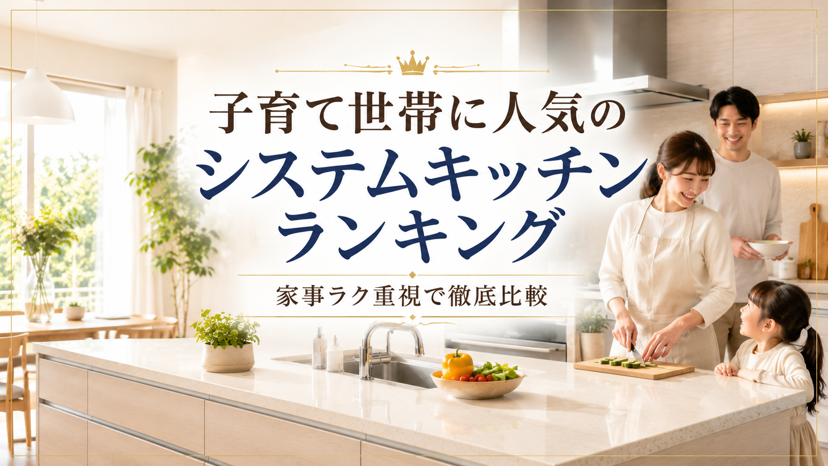 子育て世帯に人気のシステムキッチンランキング|家事ラク重視で比較