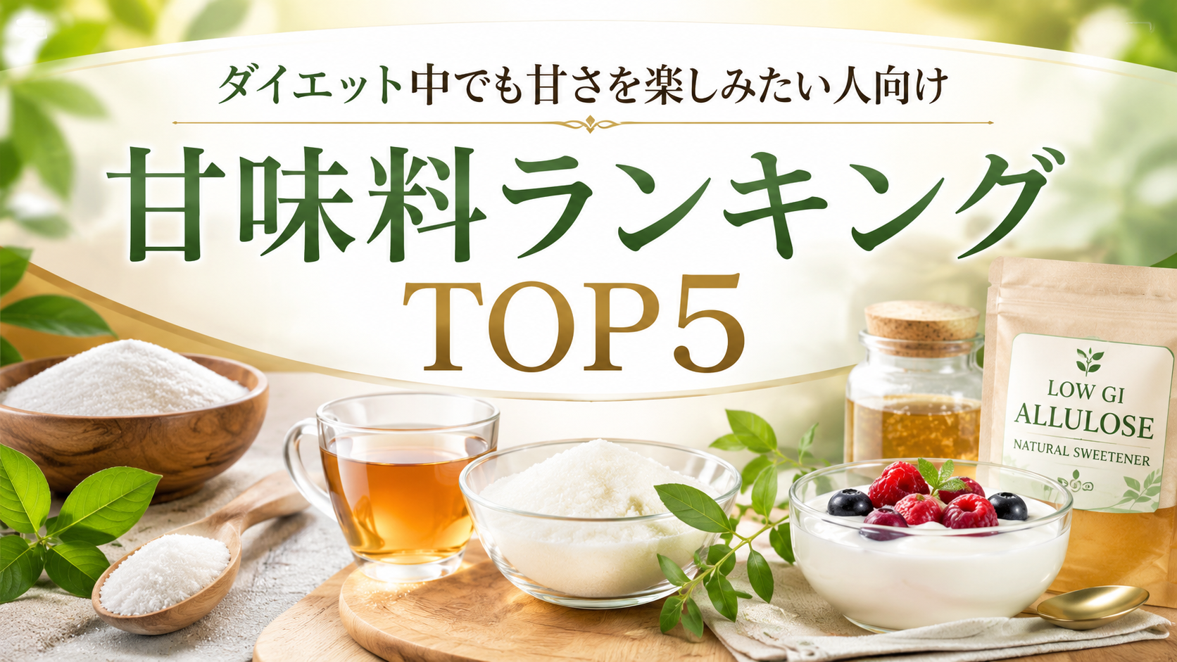 ダイエット中でも甘さを楽しみたい人向け甘味料ランキングTOP5