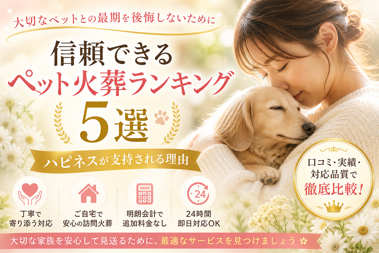 大切な家族を安心して見送るためのペット火葬おすすめランキング5選 ハピネスが選ばれる理由とは