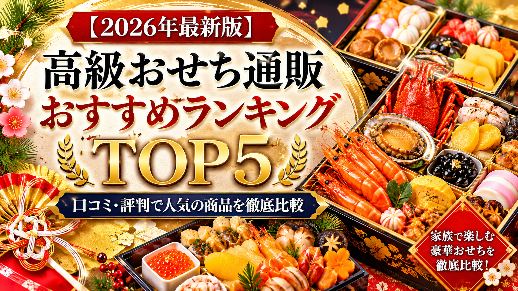 【2026年最新版】高級おせち通販おすすめランキングTOP5｜口コミ・評判で人気の商品を徹底比較